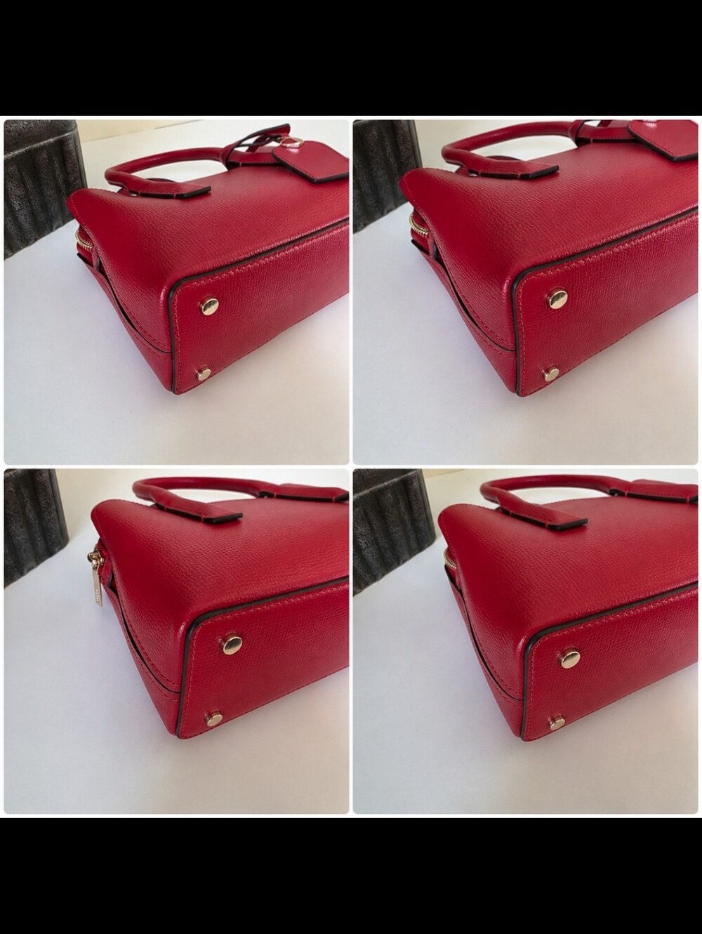 Kate Spade Margaux Mini Satchel Crossbody Hot Chili Red Textured Leather - Picture 9 of 14